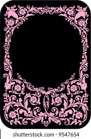 illustration with pink round frame
