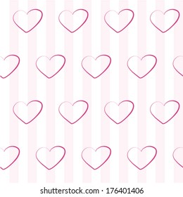 Illustration of Pink seamless pattern with hearts