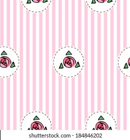Illustration of Pink seamless pattern with roses