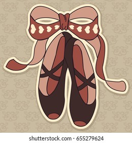 The illustration of pink shoes on grey background is a beautiful image for your design. Suitable for banners, posters, any other kinds of advertisments.