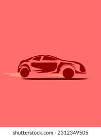 Illustration of a pink simple car