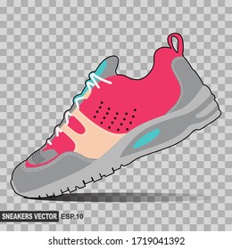 illustration of pink sneakers. shoe vector that can be used as an additional design. vector