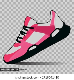 illustration of pink sneakers. shoe vector that can be used as an additional design. vector
