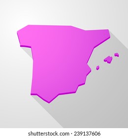 Illustration of a pink Spain map icon 