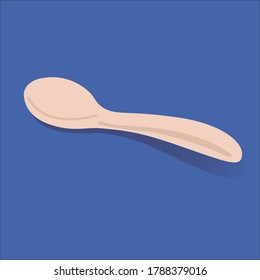 Illustration of a pink spoon in isometric style. All elements are fully editable and all layers are labeled so that it is easy to edit.  