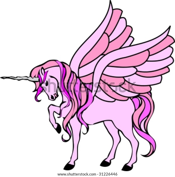 Illustration Pink Unicorn Wings Stock Vector (Royalty Free ...