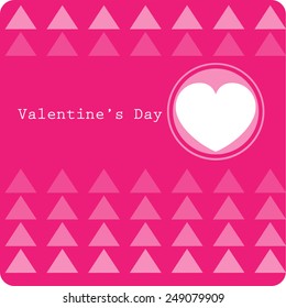 Illustration of a pink valentine card