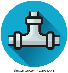 Illustration of pipe circle blue icon concept
