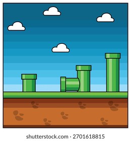 The Illustration of Pipe Game Background