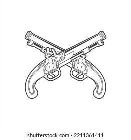 Illustration Of Pirate Gun, Vector Art.