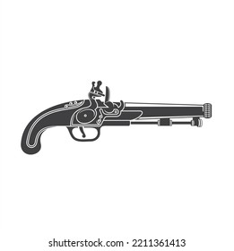 Illustration Of Pirate Gun, Vector Art.