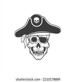 illustration of pirate hat, vector art.