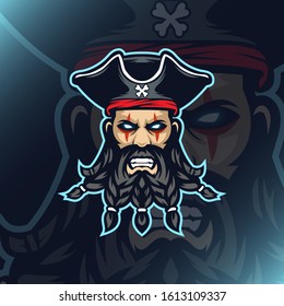 Illustration of pirate logo for club team templates