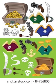 illustration of a pirate set
