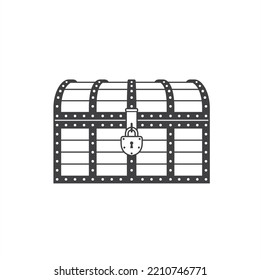 illustration of pirate treasure, vector art.