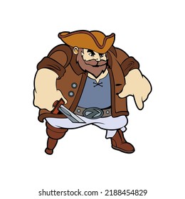 Illustration Pirates cartoon Funny mascot characters in cartoon style.