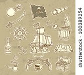 Illustration of pirates set