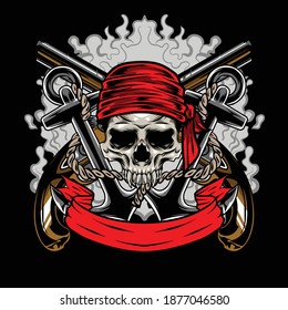 Illustration of pirates skull  available for your custom project