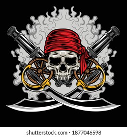 Illustration of pirates skull  available for your custom project