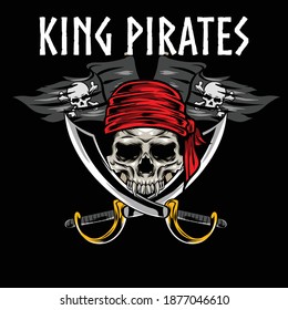 Illustration of pirates skull  available for your custom project
