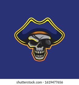 Illustration of Pirates Skull Head Vector Logo