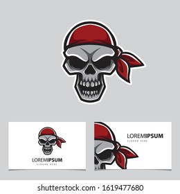 Illustration of Pirates Skull Head Vector Logo
