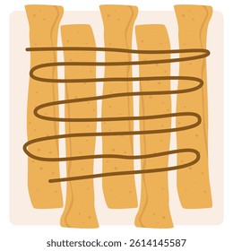 Illustration of pisang aroma or banana aroma snack