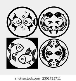 Illustration of pisces the fish zodiac horoscope astrology sign