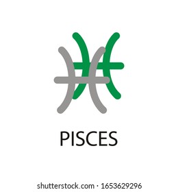 Illustration Pisces zodiac astrology horoscope logo vector colorful design symbol