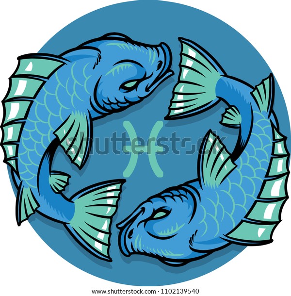 Illustration Pisces Zodiac Sign Stock Vector Royalty Free