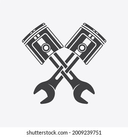 illustration of piston combined wrench, vector art.