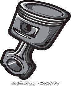 Illustration of a piston, emphasizing its solid construction and essential role in engine function and power generation