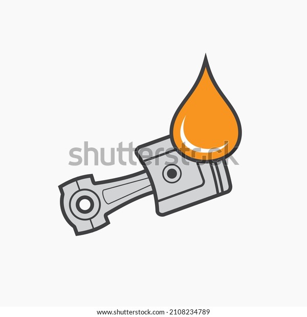 illustration of\
piston and lubricant oil, vector\
art.