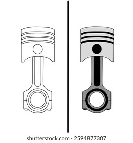 Illustration of piston with sketch