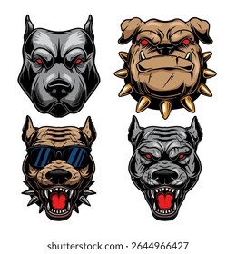 Ilustração de pitbull em estilos de gravação. Elemento de design para camiseta, emblema, distintivo. Ilustração vetorial