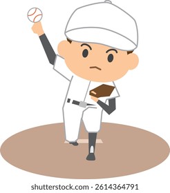 Illustration of a pitcher throwing a ball