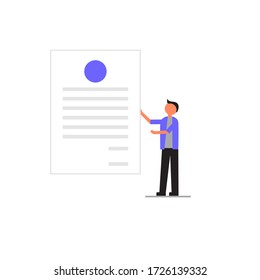 Illustration of a pitching presentation. Perfect for covers, brochures, posters, books, banners, leaflets, landing pages, social media content.