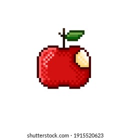 manzana de arte píxel de ilustración. Imagen vectorial.	