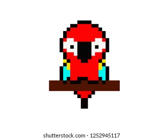 Illustration Pixel Art Bird Pixel Style Stock Vector (Royalty Free ...