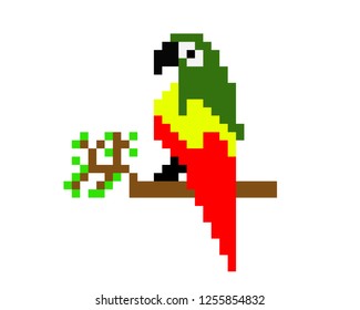 Illustration Pixel Art Bird Pixel Style Stock Vector (Royalty Free ...