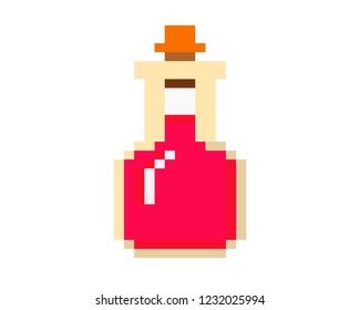  illustration pixel art of Bottle in pixel style