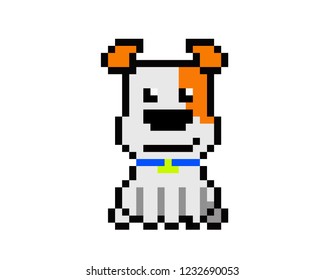 Illustration Pixel Art Dog Pixel Style Stock Vector (Royalty Free ...