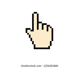 illustration pixel art of  finger in pixel style