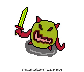 Illustration Pixel Art Ghost Pixel Style Stock Vector (Royalty Free ...