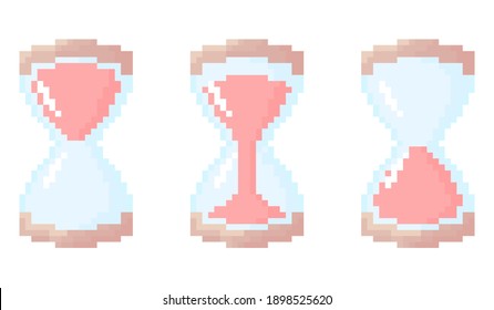 Illustration pixel art of hourglass