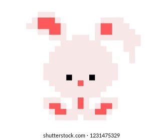  illustration pixel art of rabbit in pixel style