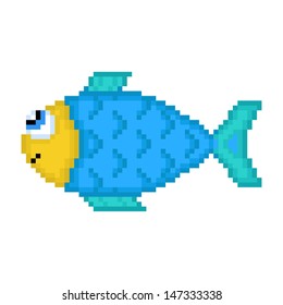 Illustration pixel fish