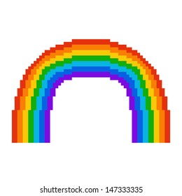 Illustration Pixel Rainbow