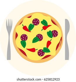 Illustration of pizza