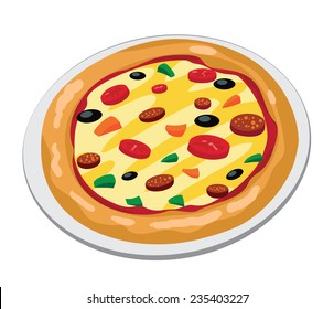 illustration of a pizza big